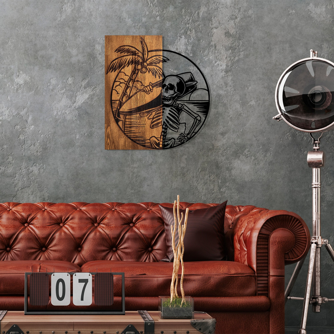 Poze Accesoriu decorativ de perete din lemn Skeletor