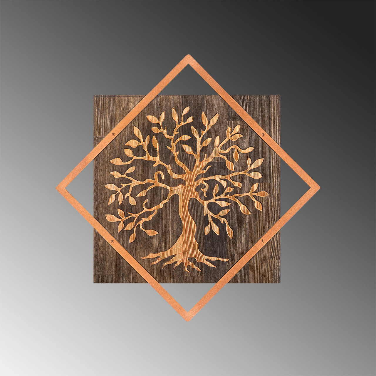 Poze Accesoriu decorativ de perete din lemn Tree v2 - Copper