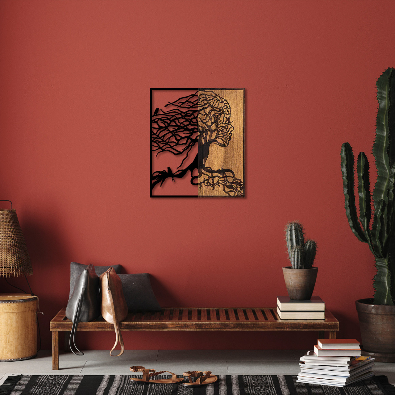 Poze Accesoriu decorativ de perete din lemn Tree Woman - 290