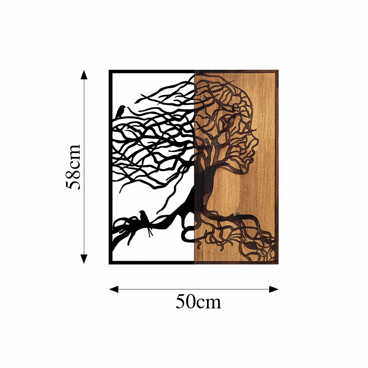 Poze Accesoriu decorativ de perete din lemn Tree Woman - 290