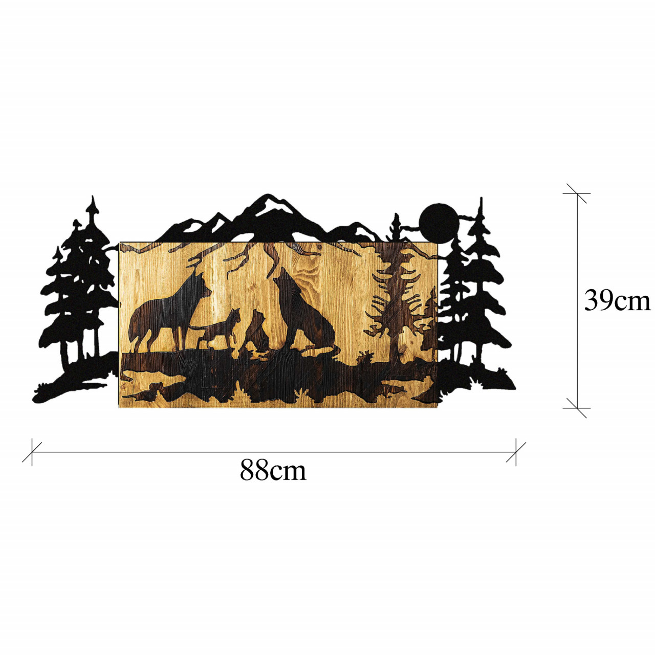 Poze Accesoriu decorativ de perete din lemn Wolves