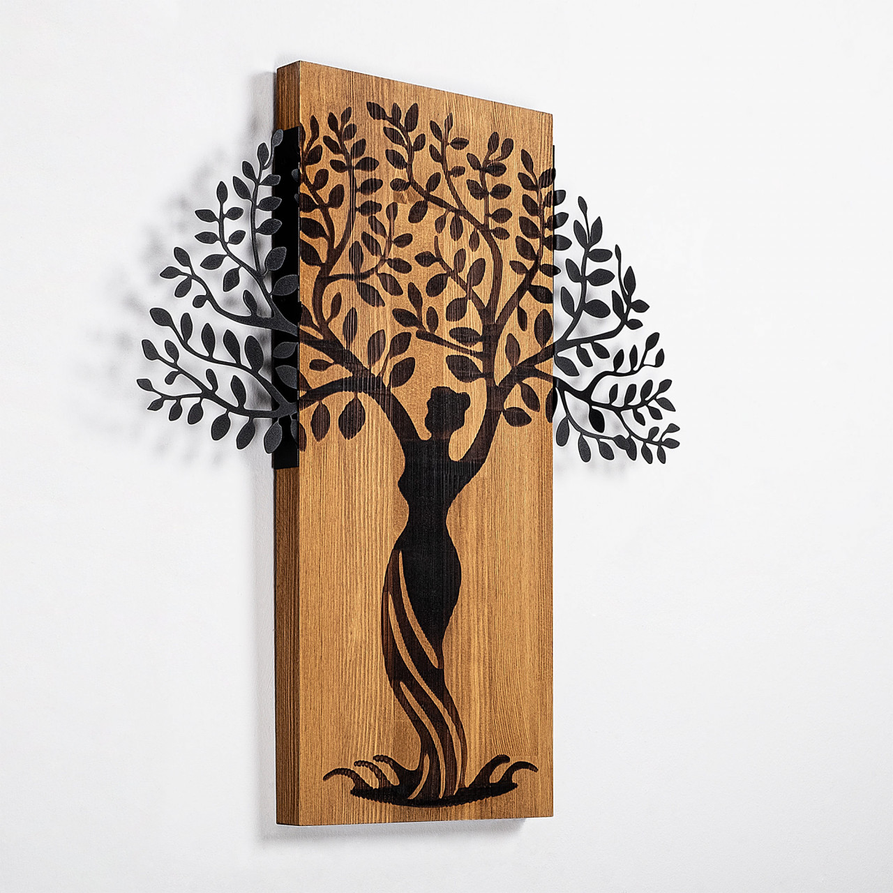 Poze Accesoriu decorativ de perete din lemn Woman tree 3