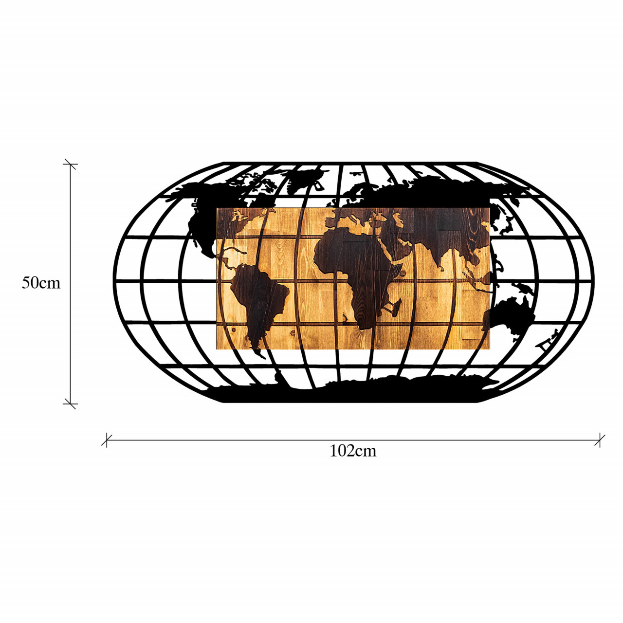 Poze Accesoriu decorativ de perete din lemn World Map 2