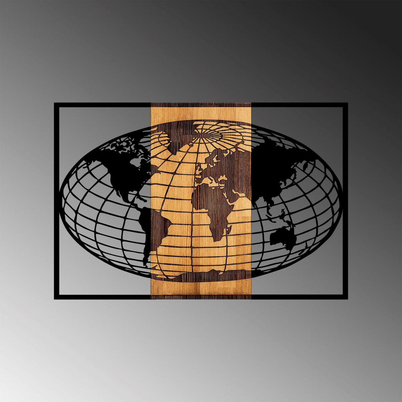 Poze Accesoriu decorativ de perete din lemn World Map - 326