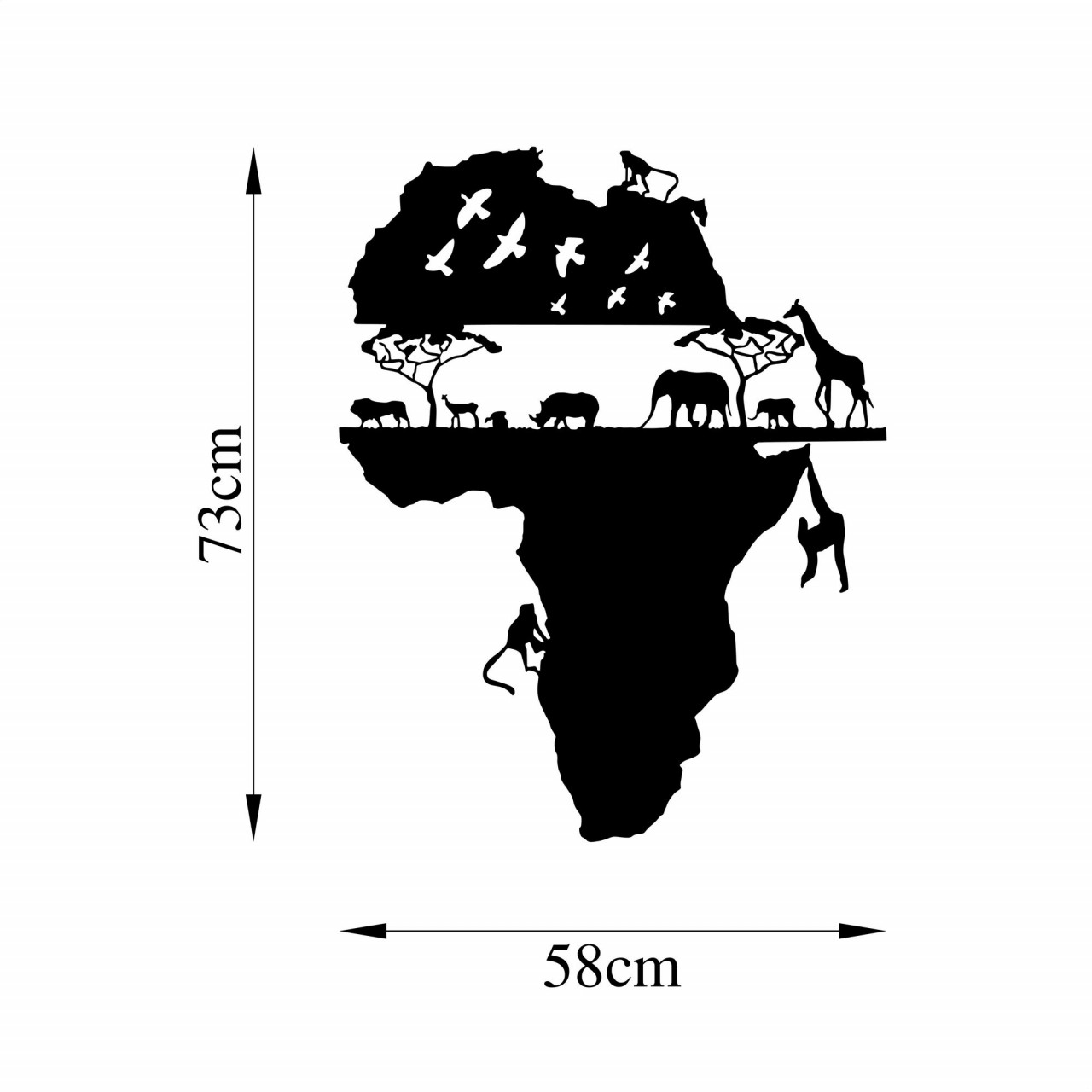 Poze Accesoriu decorativ de perete metalic Animal world of Africa - 529