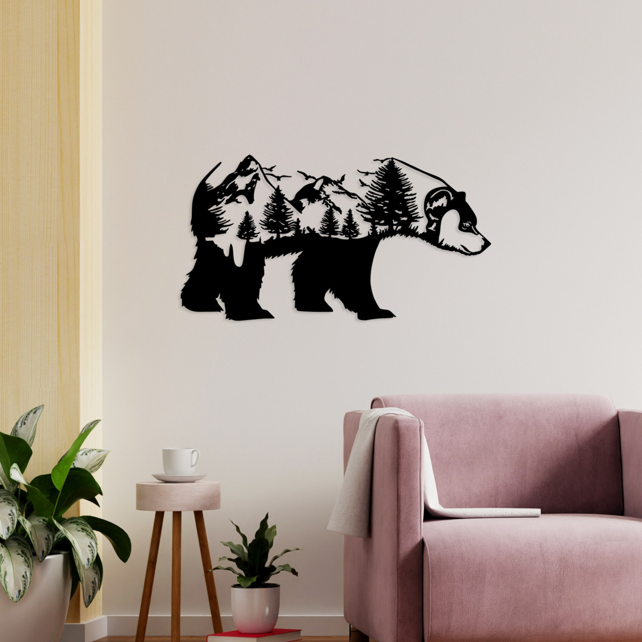 Poze Accesoriu decorativ de perete metalic Bear of the forest