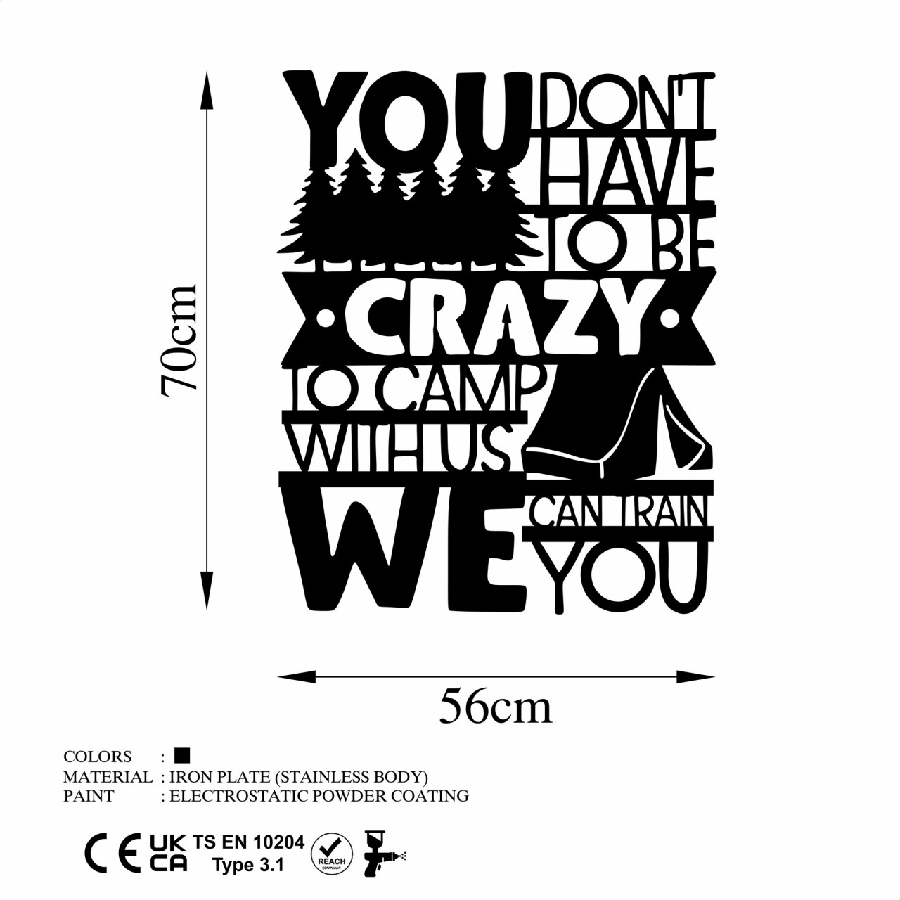 Poze Accesoriu decorativ de perete metalic Camp With Us