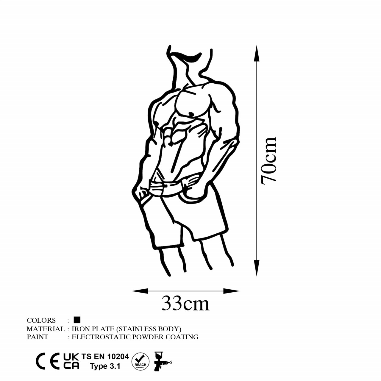 Poze Accesoriu decorativ de perete metalic Cool Masculine Man