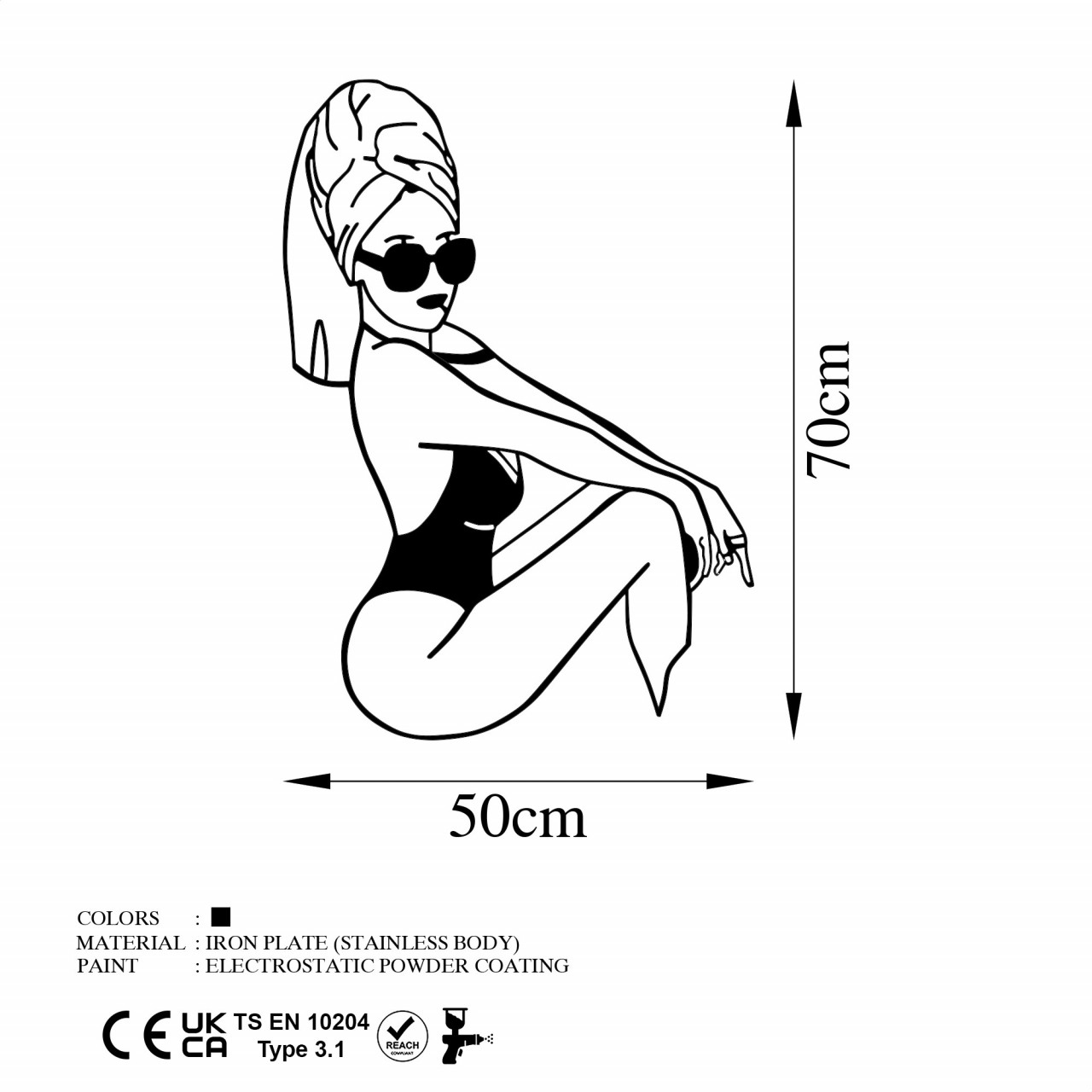 Poze Accesoriu decorativ de perete metalic Cool woman