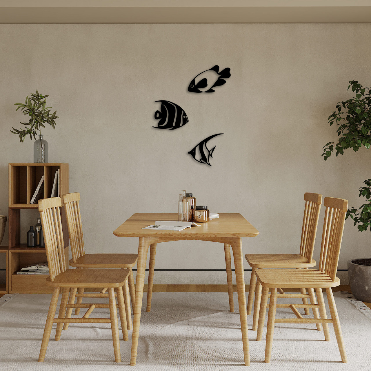 Poze Accesoriu decorativ de perete metalic Fishes - 300