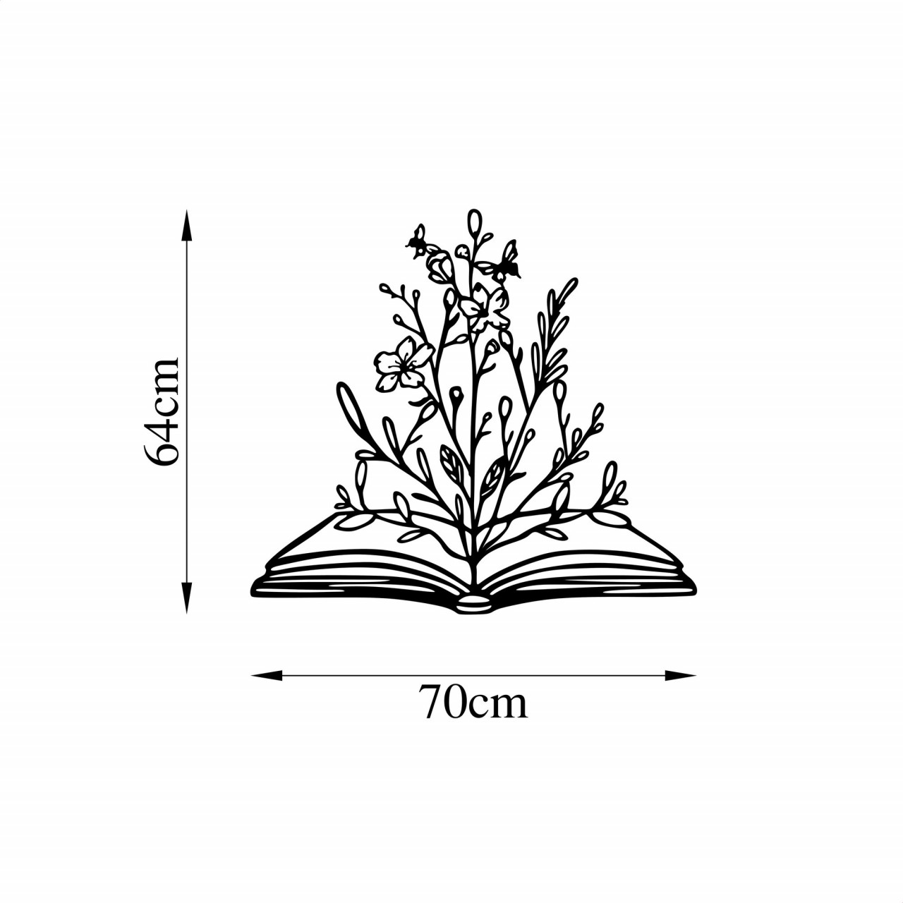 Poze Accesoriu decorativ de perete metalic Flower In Book