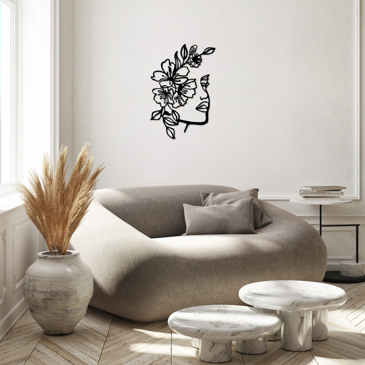 Poze Accesoriu decorativ de perete metalic Flower women