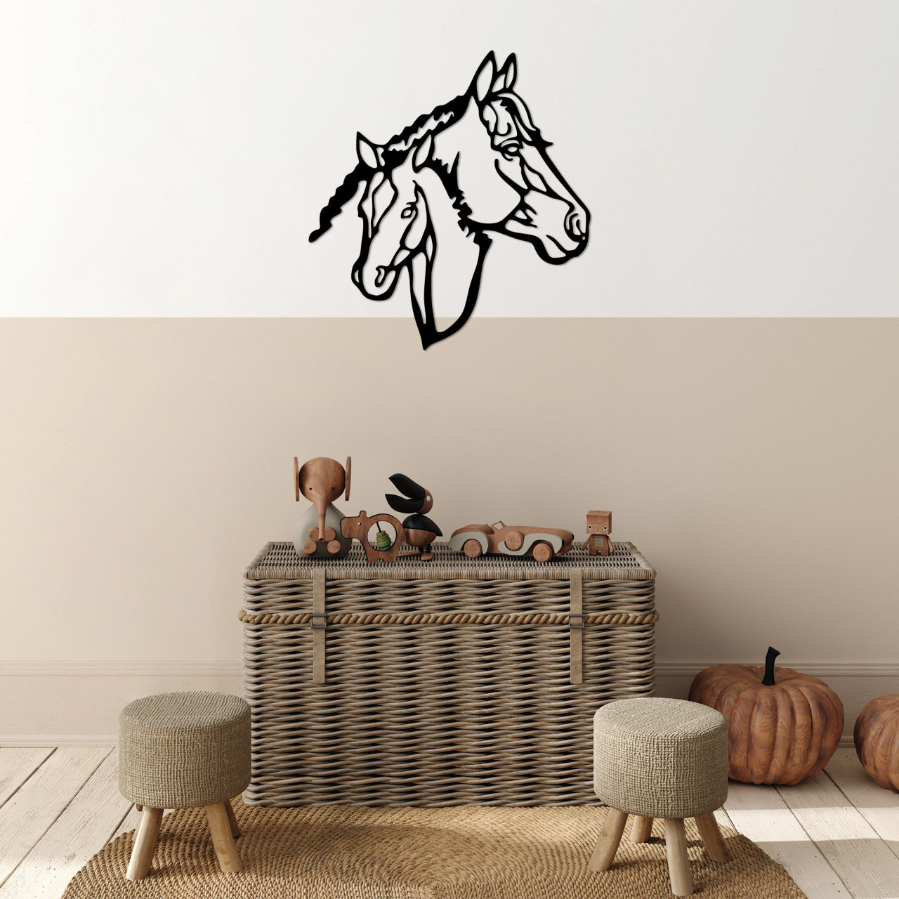 Poze Accesoriu decorativ de perete metalic Horses