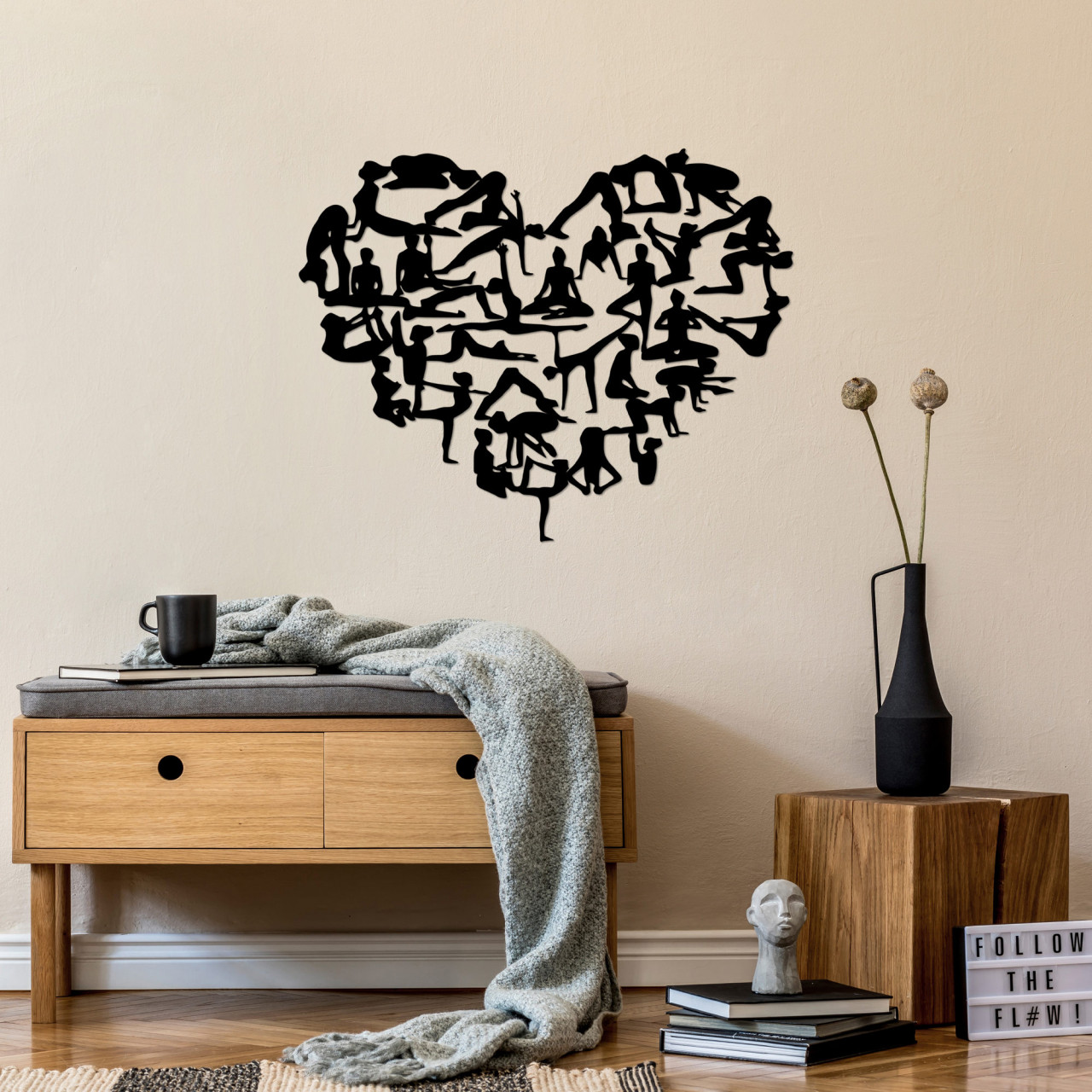 Poze Accesoriu decorativ de perete metalic i Love Yoga - 508