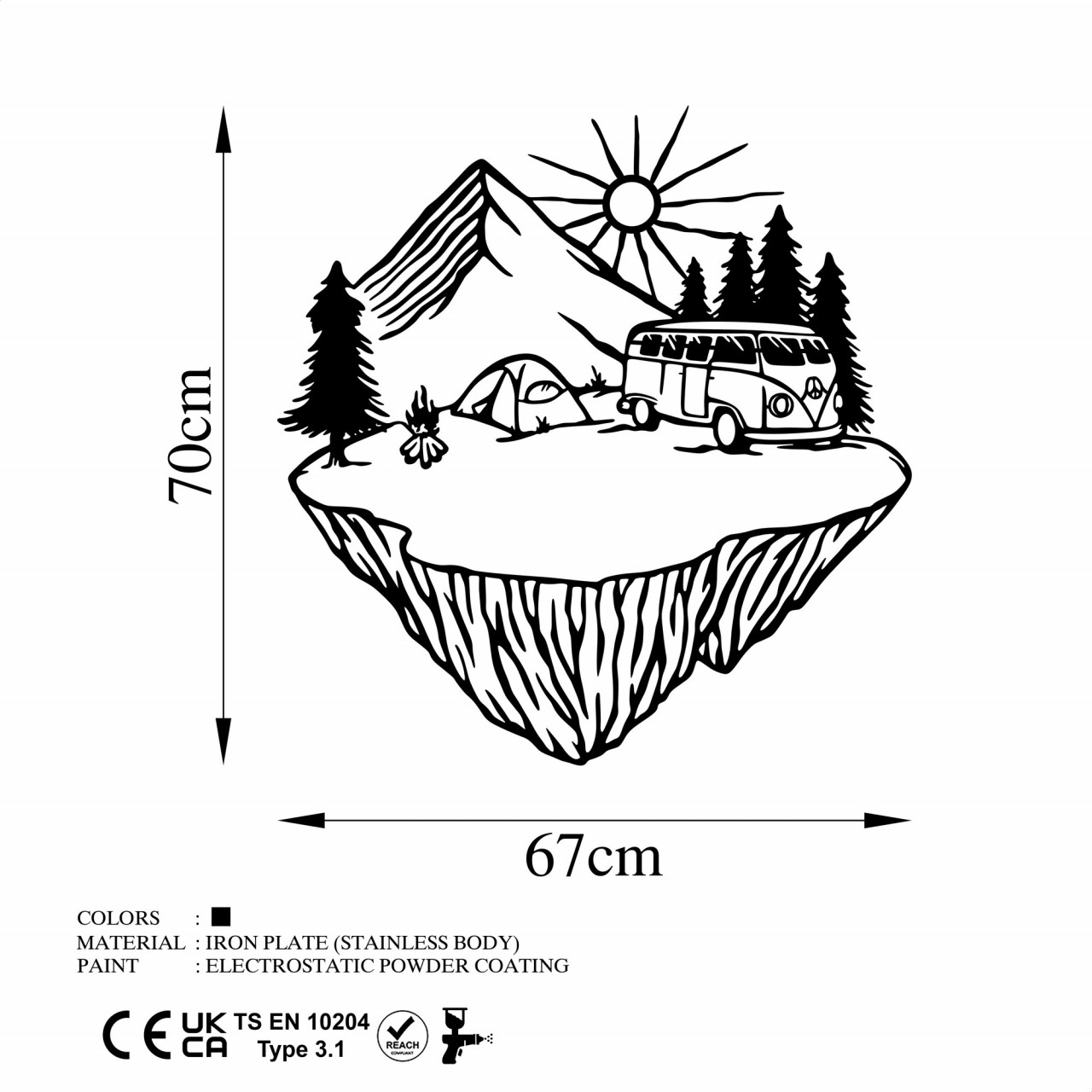 Poze Accesoriu decorativ de perete metalic Landscape camp