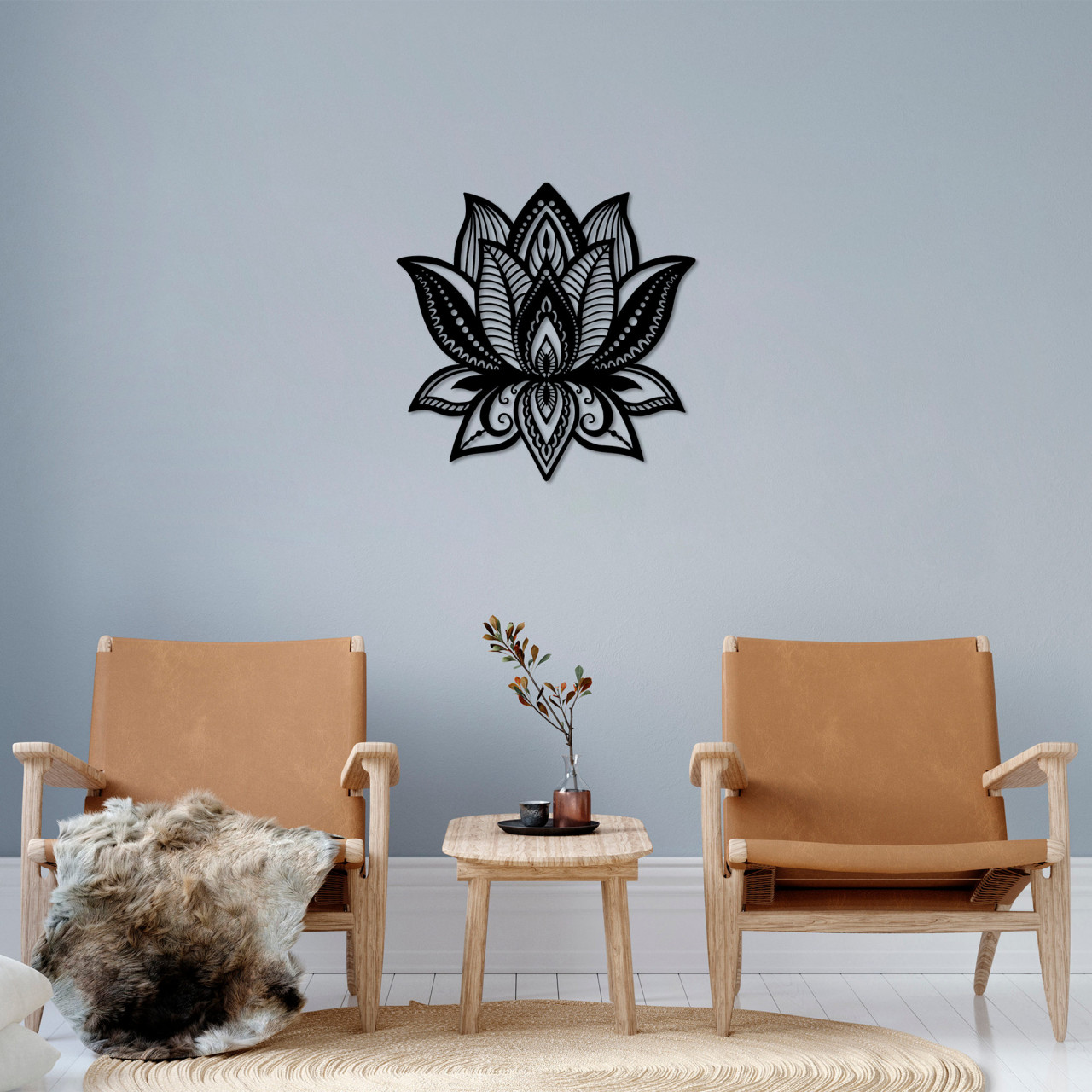 Poze Accesoriu decorativ de perete metalic Lotus - 314