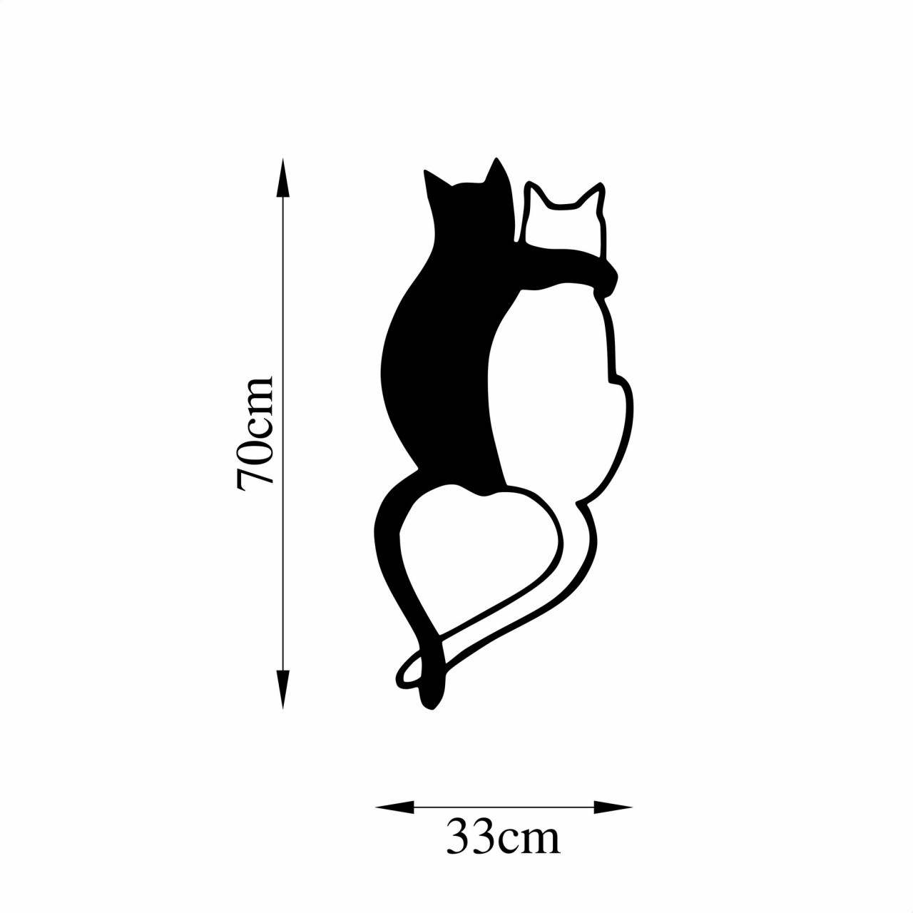 Poze Accesoriu decorativ de perete metalic Love Cats - 478