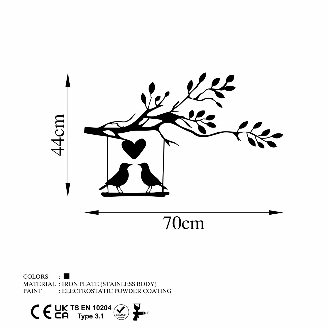 Poze Accesoriu decorativ de perete metalic Love of birds