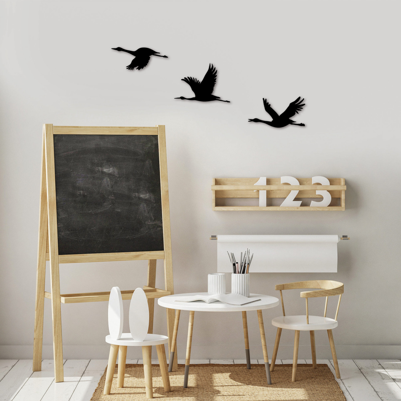 Poze Accesoriu decorativ de perete metalic Migrant birds - 302