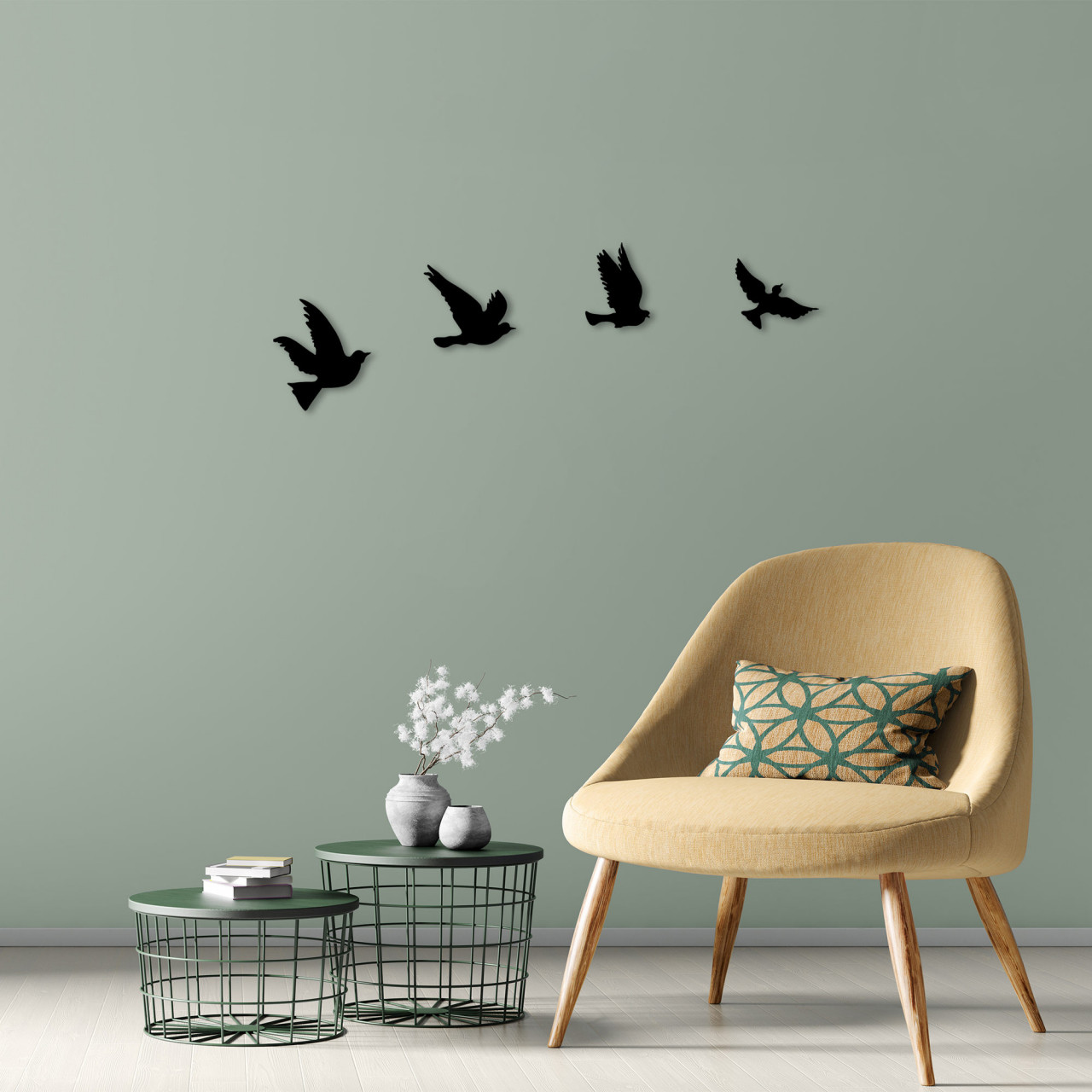 Poze Accesoriu decorativ de perete metalic Pigeons - 289