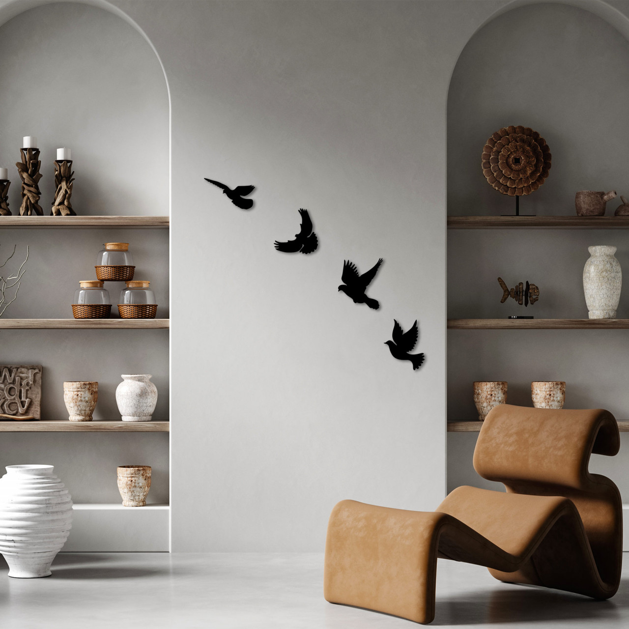 Poze Accesoriu decorativ de perete metalic Pigeons - 293