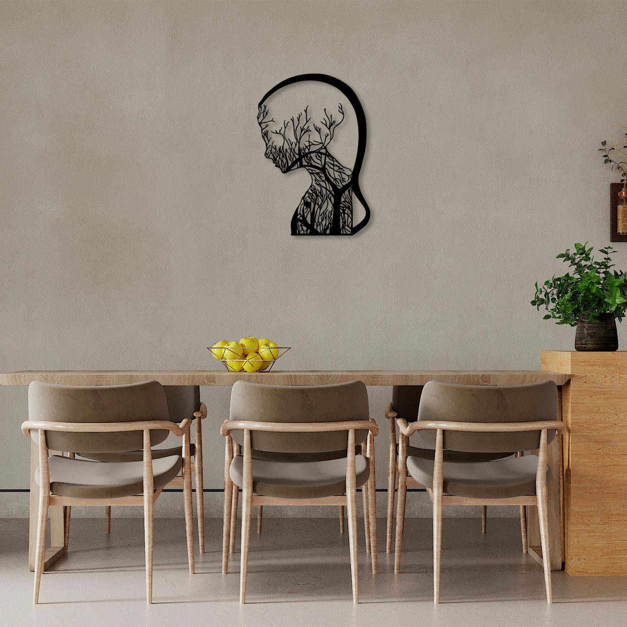 Poze Accesoriu decorativ de perete metalic Tree Woman - 323