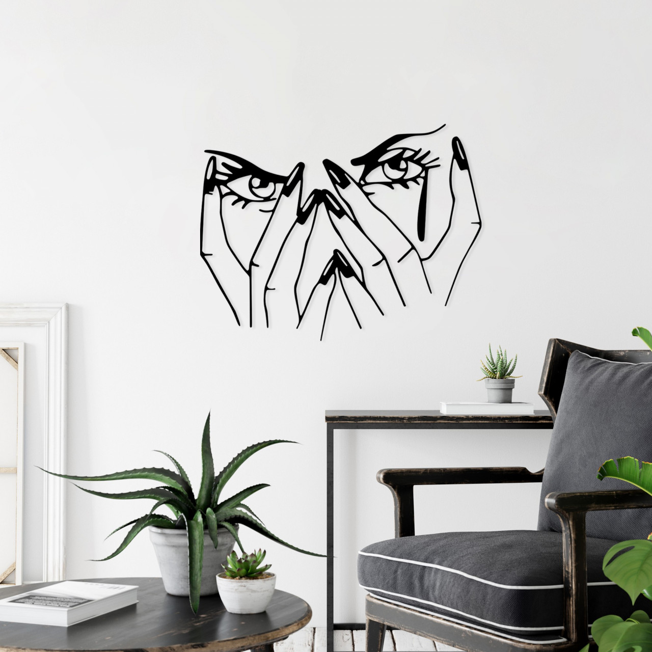 Poze Accesoriu decorativ de perete metalic Woman Eyes