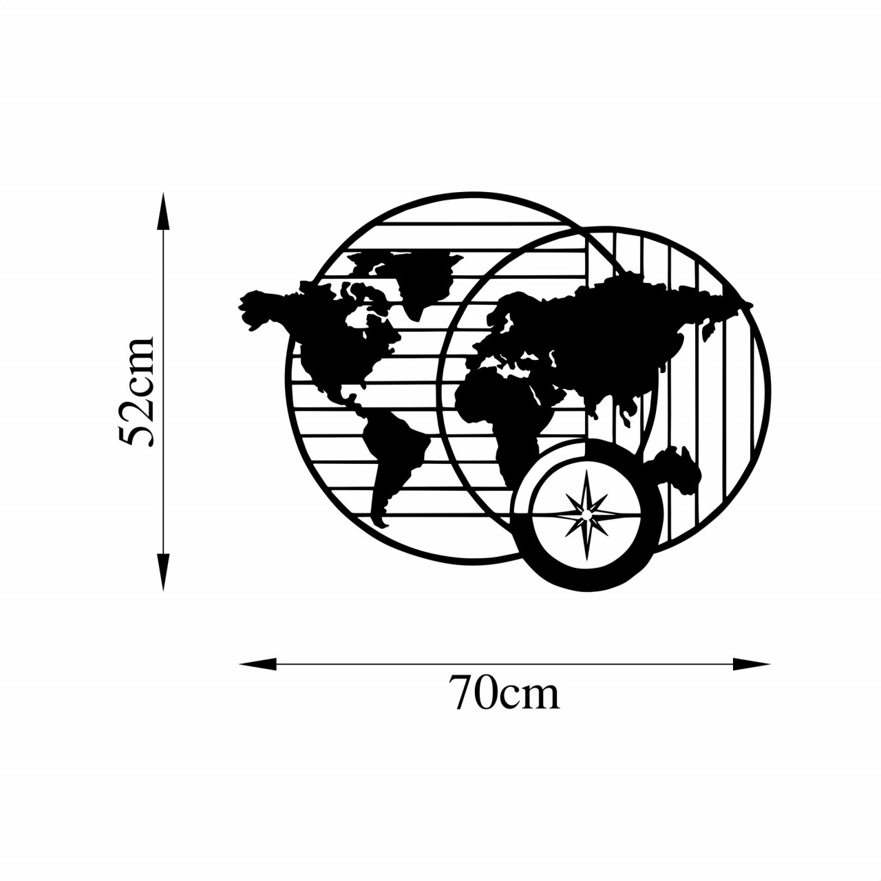 Poze Accesoriu decorativ de perete metalic World Map - 480
