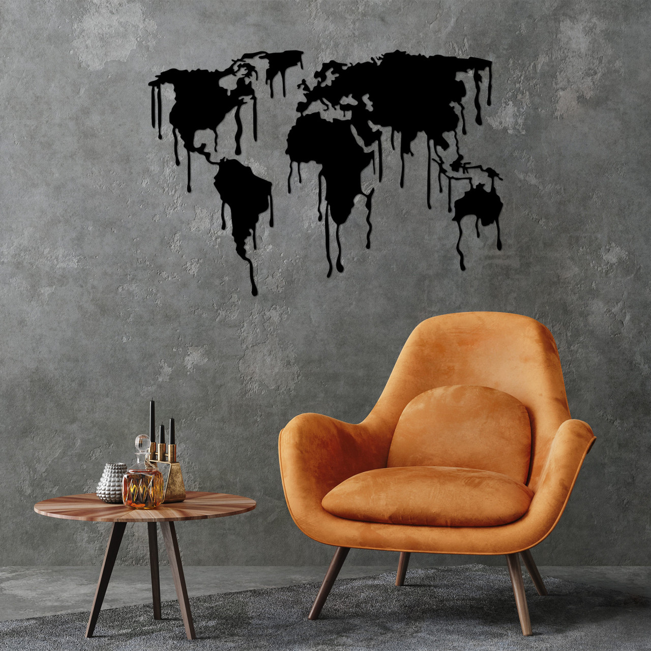 Poze Accesoriu decorativ de perete metalic World Map 8