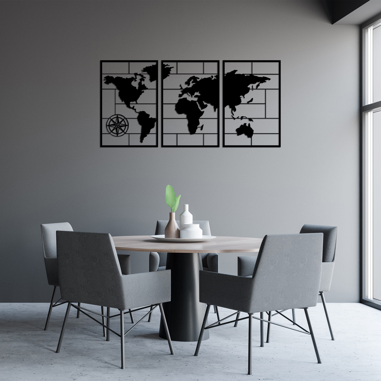 Poze Accesoriu decorativ de perete metalic World map