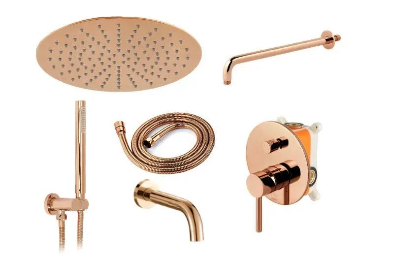 Poze Baterie de dus incastrata Lungo roz gold