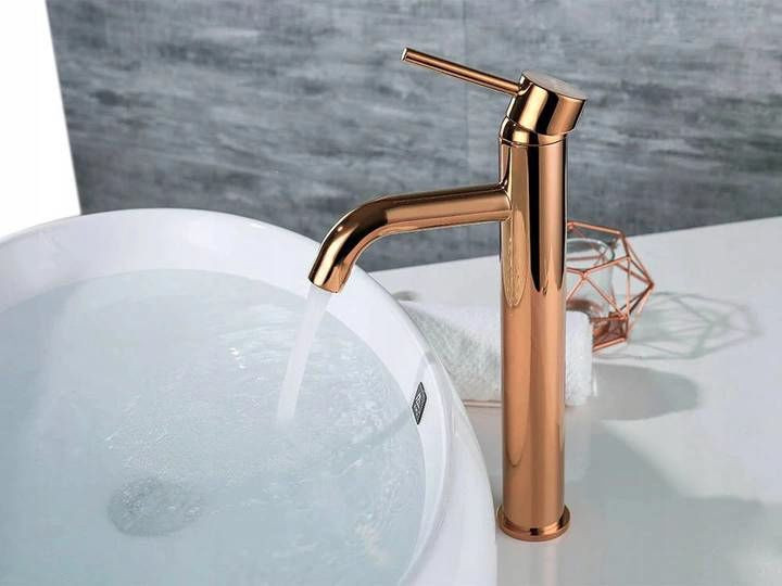 Poze Baterie Lungo Rose Gold lucios înaltă – H 28 cm