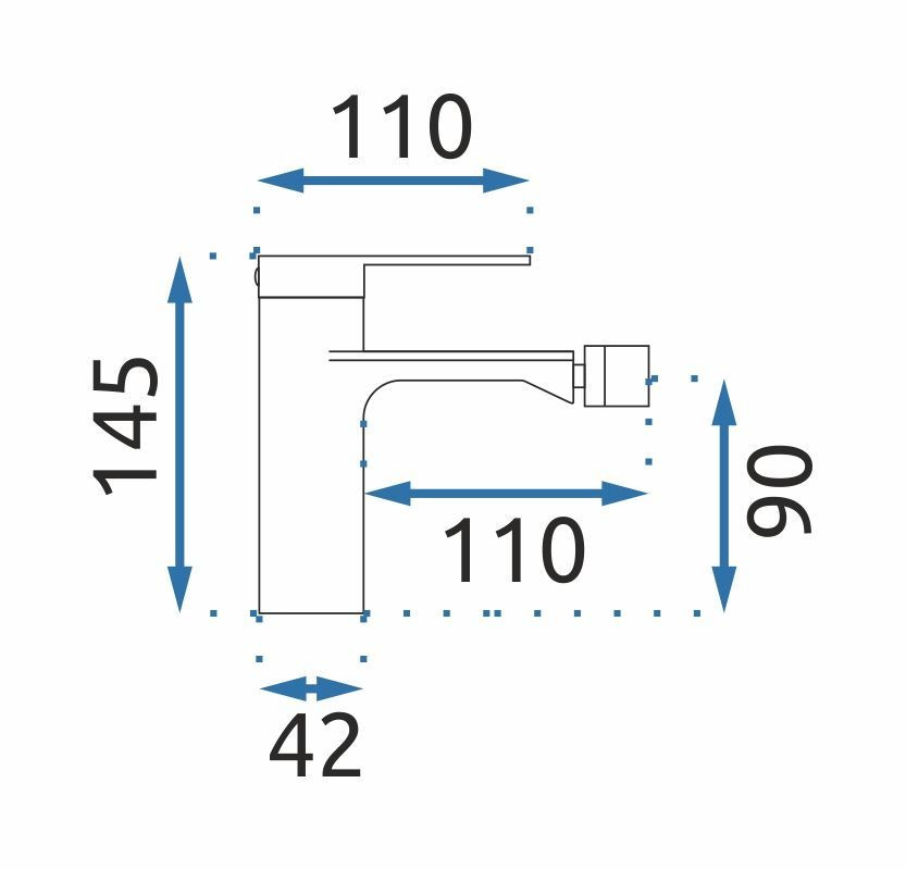 Poze Baterie pentru bideu Storm negru mat