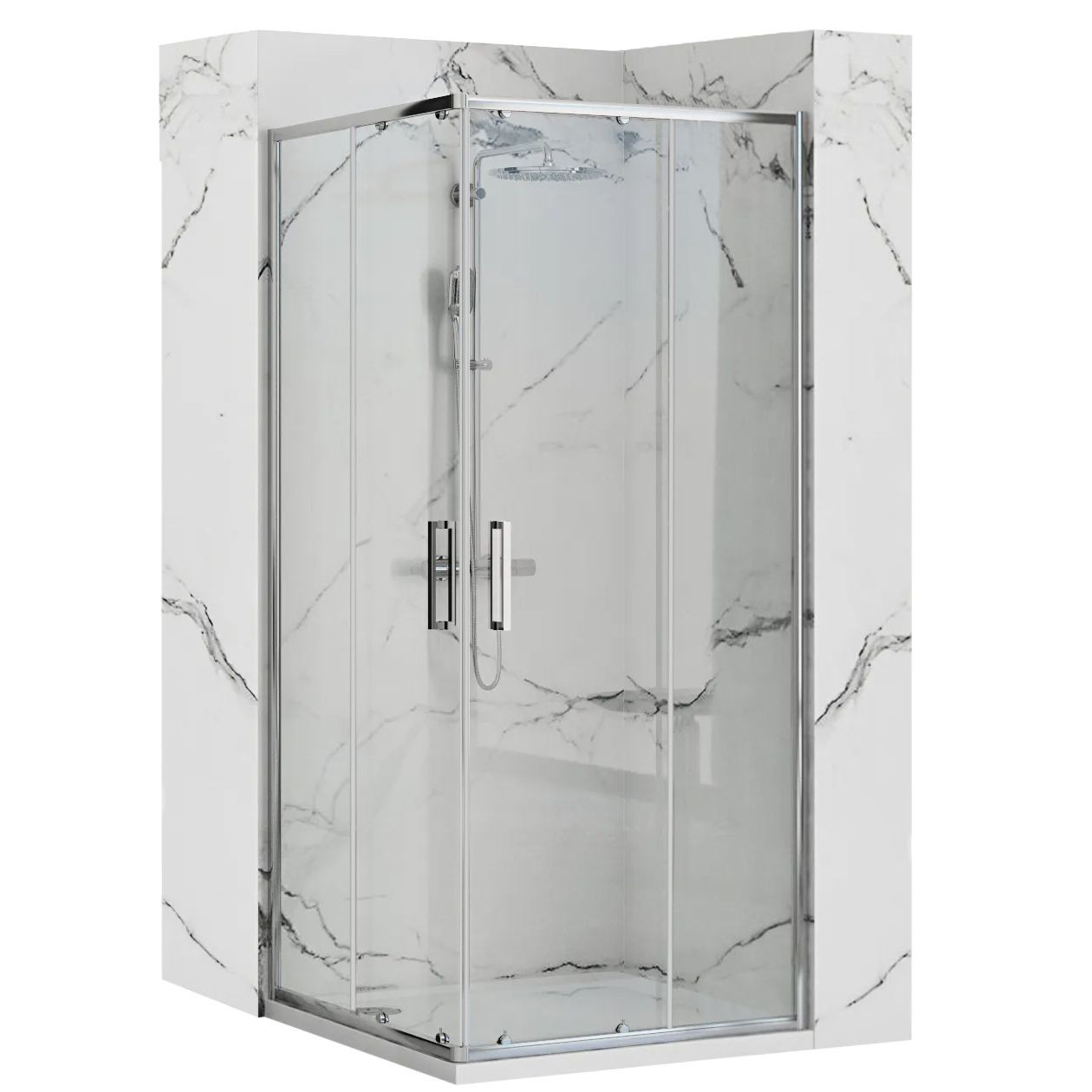 Poze Cabina de dus Punto argintie 80x80 cm