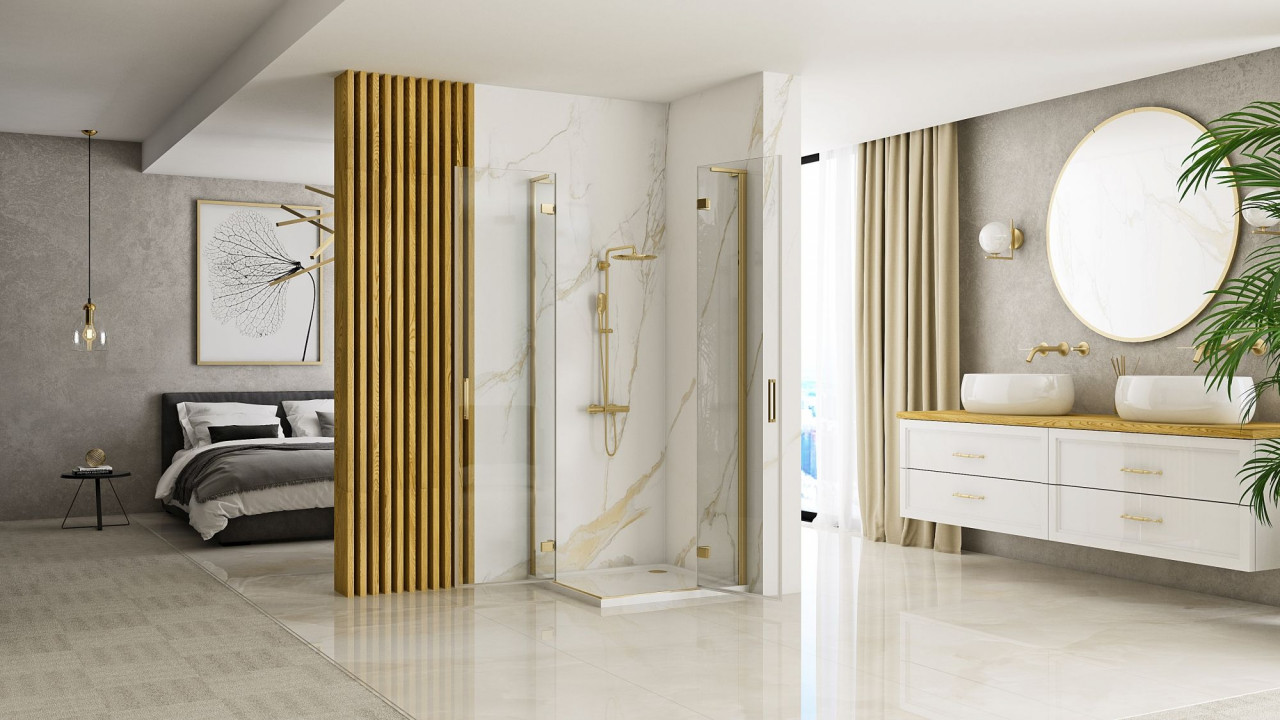 Poze Cabina dus Hugo 80x80 auriu periat