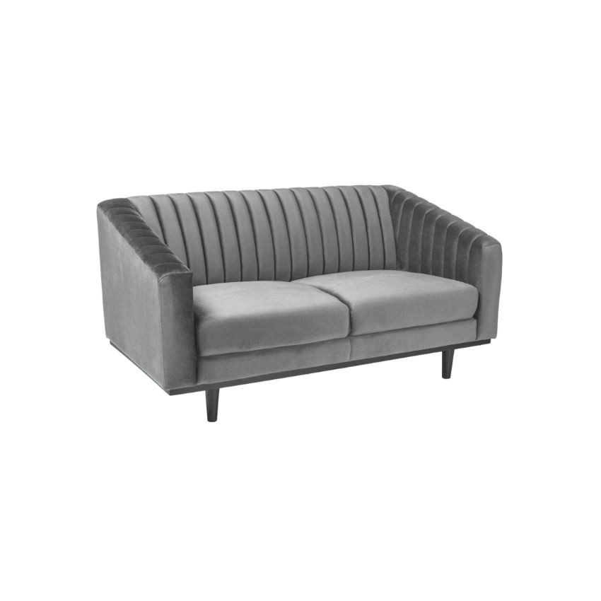 Poze Canapea catifea Asprey 2 gri - H 78 cm