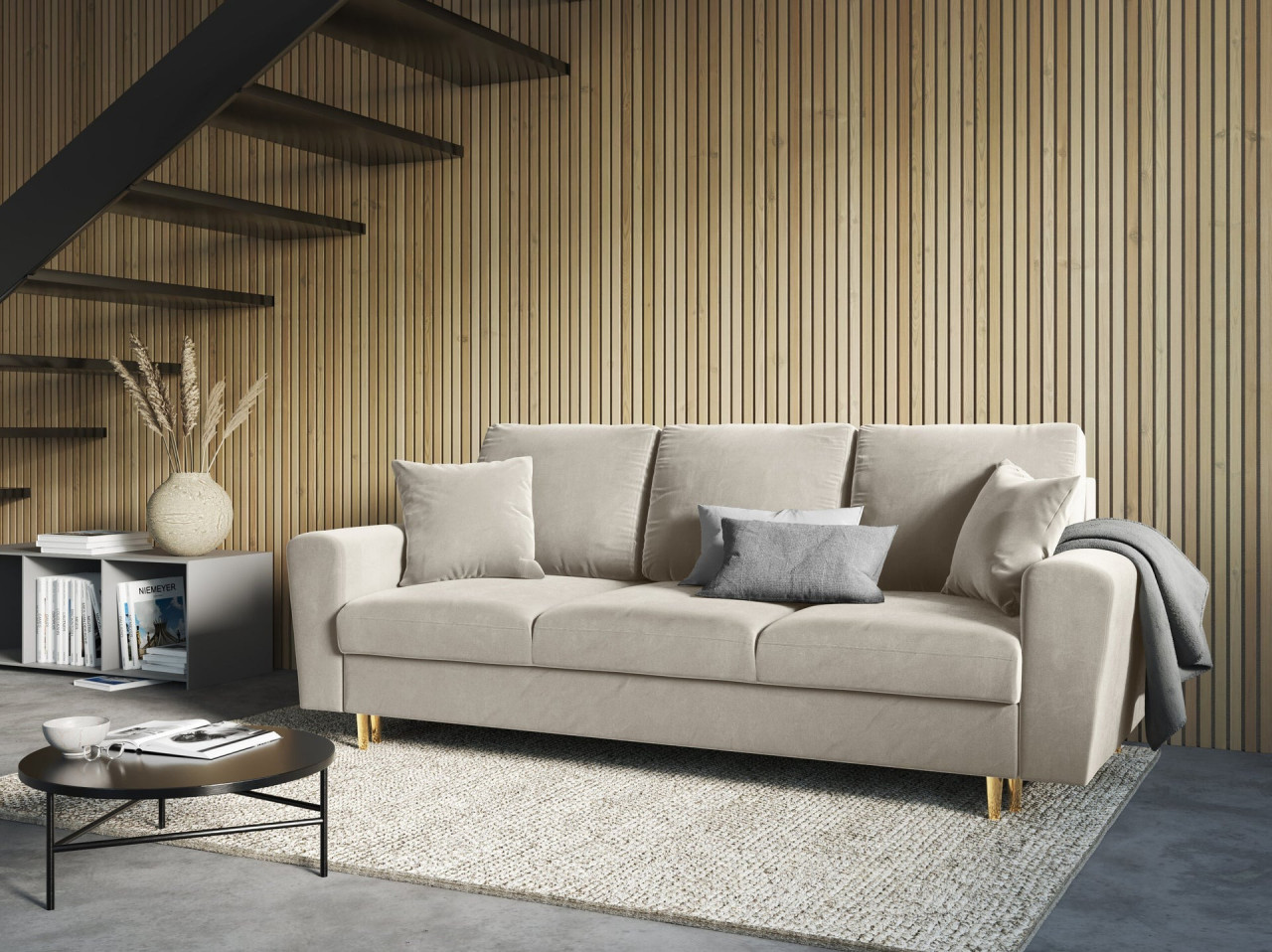 Poze Canapea extensibila 3 locuri Moghan catifea L235 cm