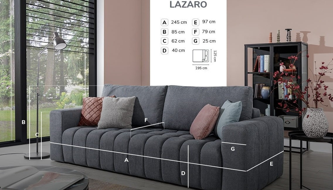 Poze Canapea extensibila Lazaro – L245 x l97 x h85 cm