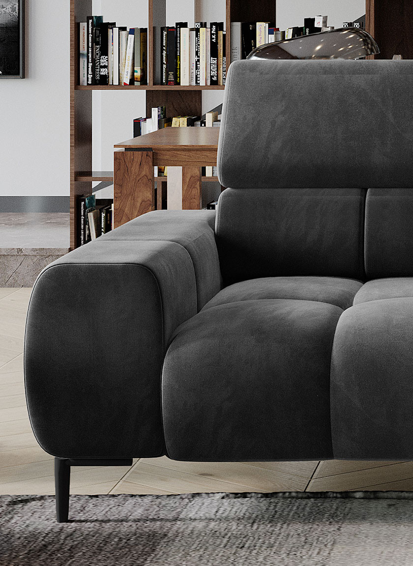 Poze Canapea Plaza 2 cu tetiere reglabile - L192 x l105 x h99 cm