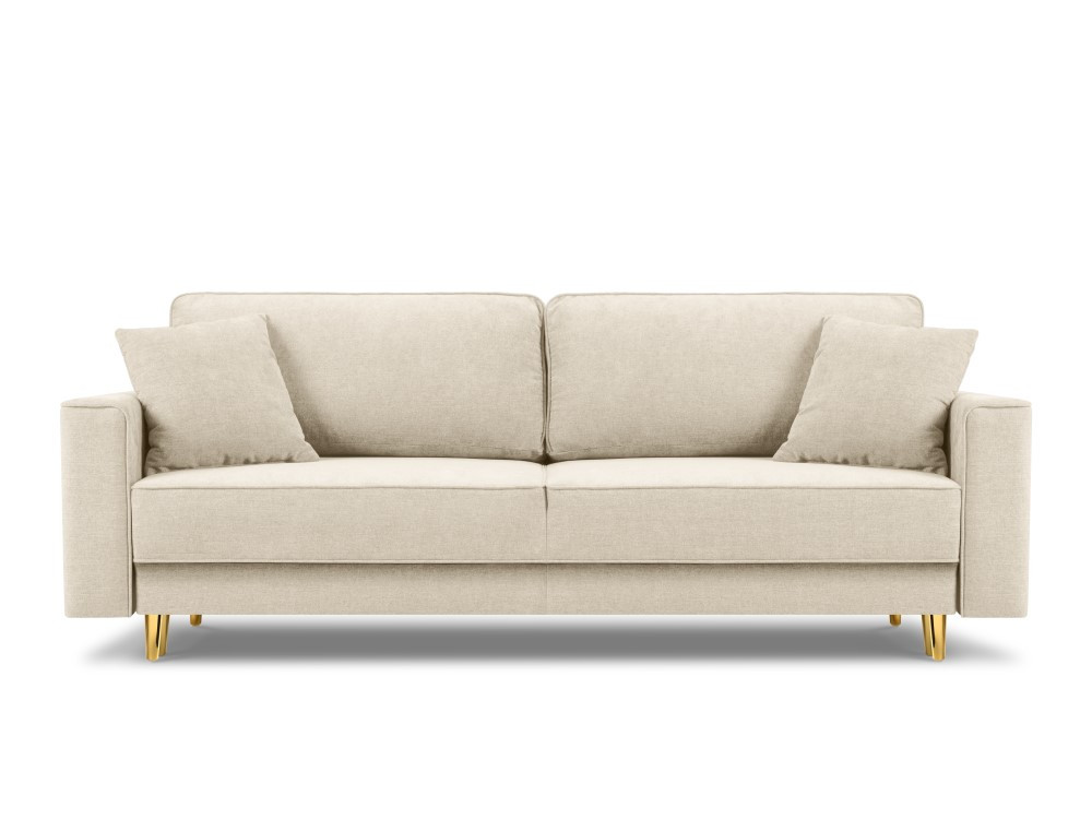 Poze Canapea tapitata Fano 3 locuri picioare gold – L233 x l102 x h89 cm
