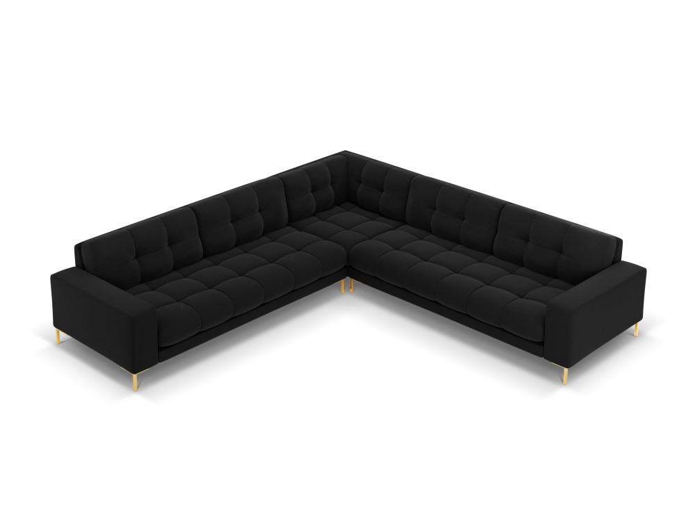 Poze Coltar 6 locuri Bali velvet/picioare gold – L256 x l256 x h75