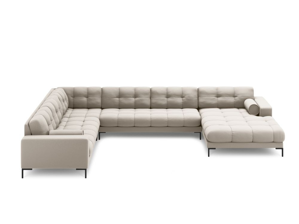 Poze Coltar 7 locuri Bali U tapitat/picioare negre – L327 x l256 x h75
