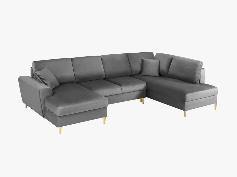 Poze Coltar extensibil 7 locuri Moghan catifea L313 cm