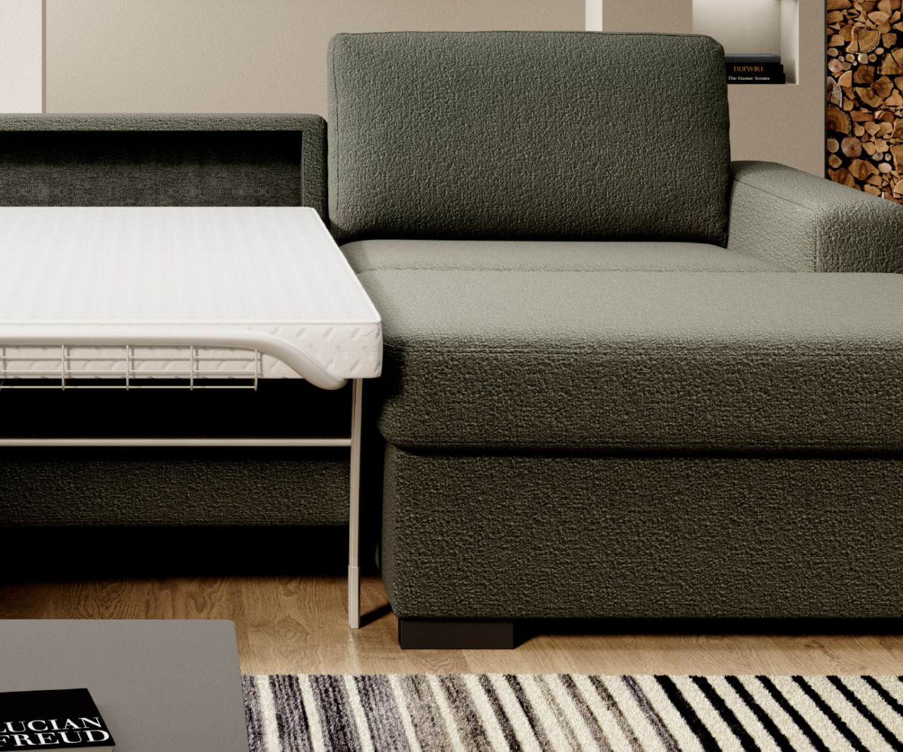 Poze Coltar tapitat Vanilla 160x200 L303 cm
