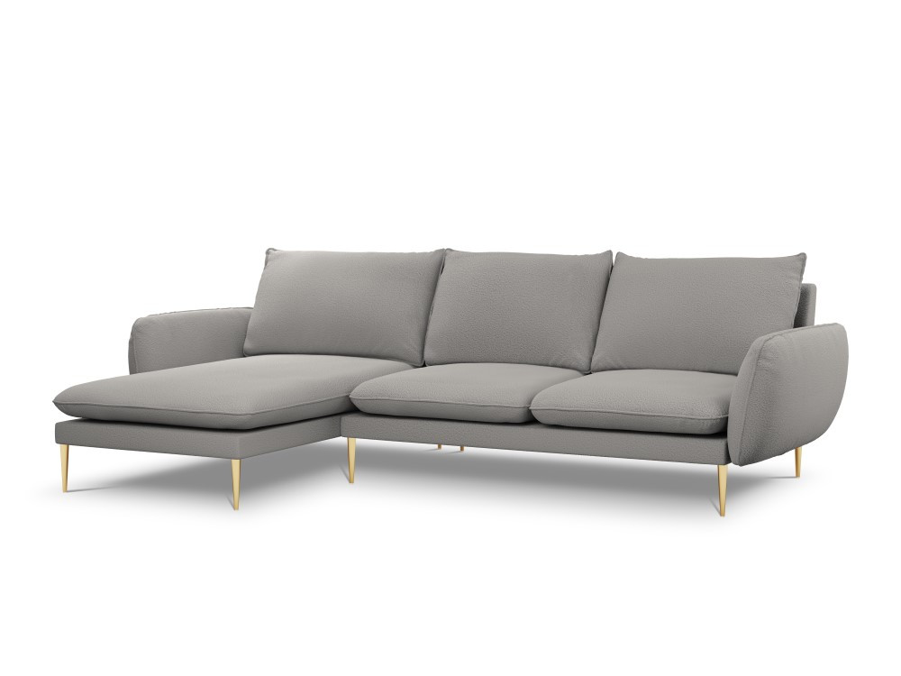 Poze Coltar tapitat Vienna 5 locuri plusat/picioare gold – L255 x l170 x h95
