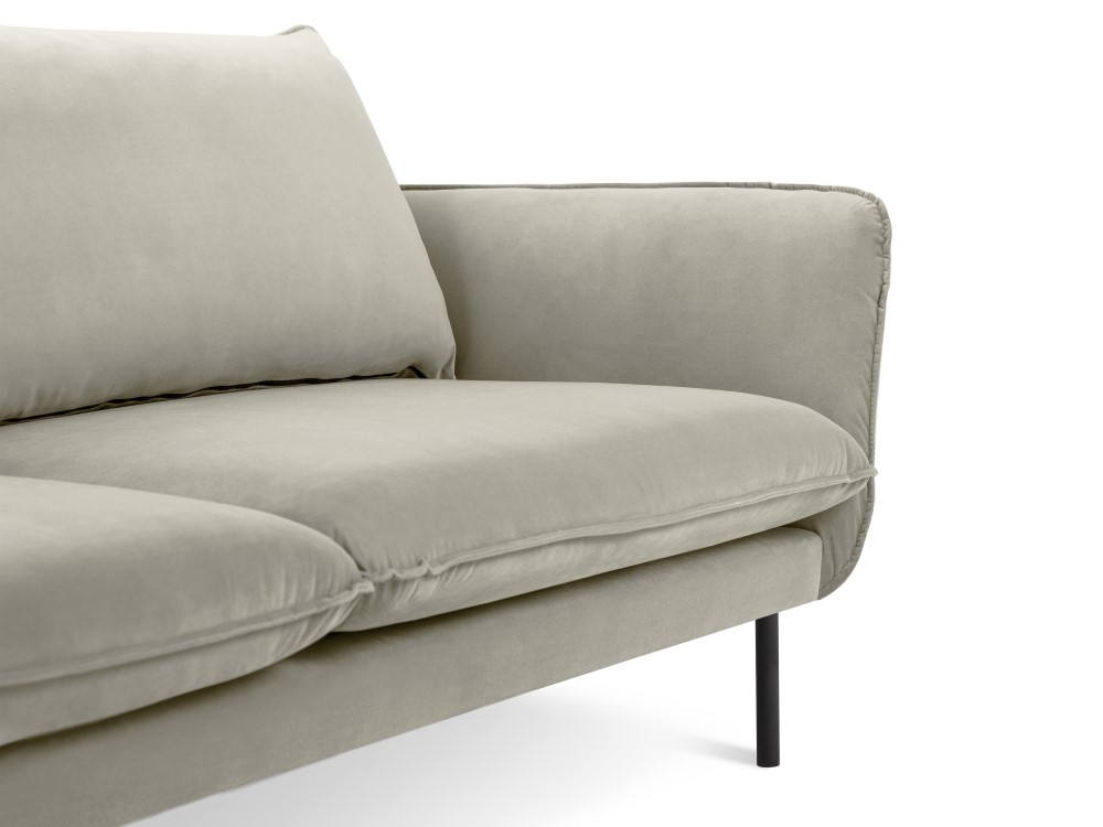 Poze Coltar tapitat Vienna 5 locuri velvet/picioare negre – L255 x l170 x h95