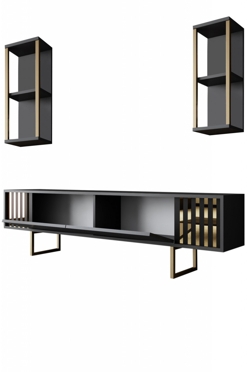 Poze Comoda TV Gold Line antracit/negru