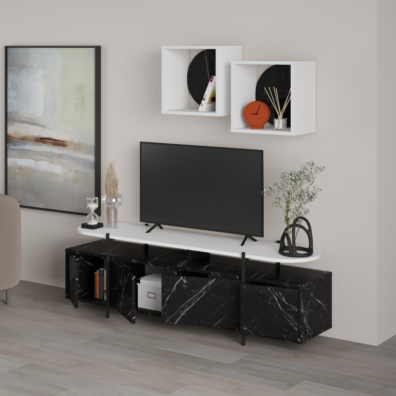 Poze Comoda TV Hanley alba