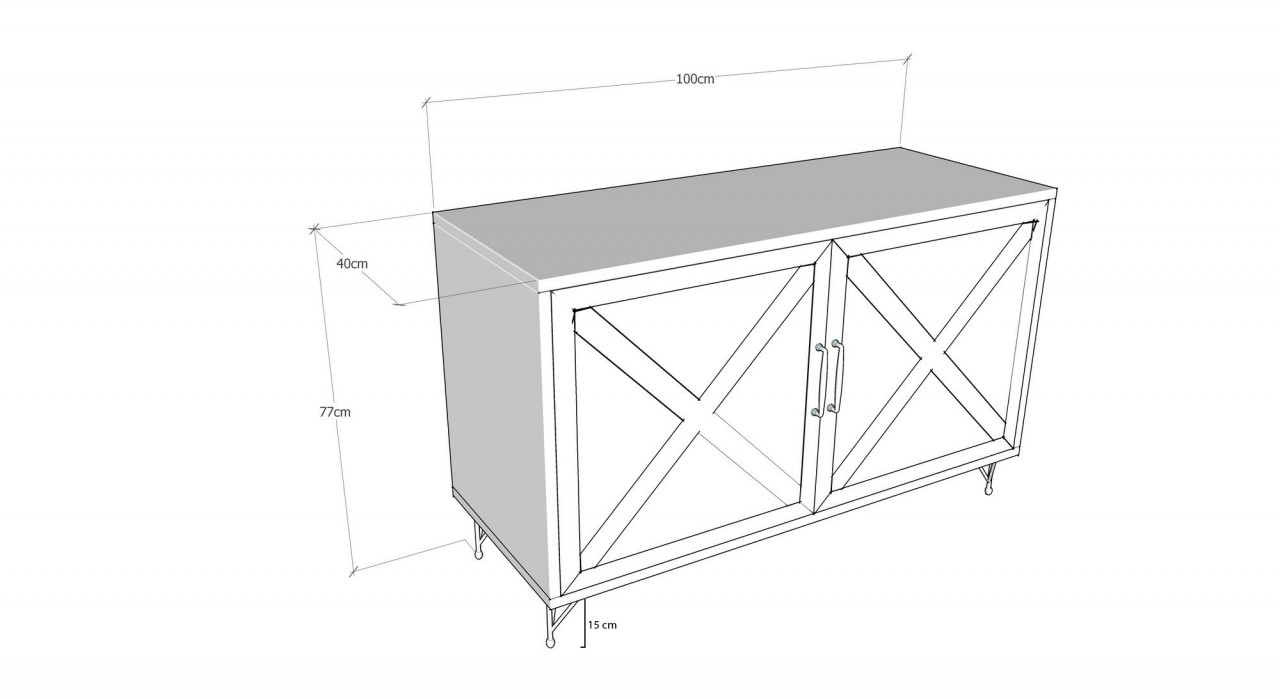 Poze Consola Jupiter MDF stejar/antracit L100 cm - H77 cm
