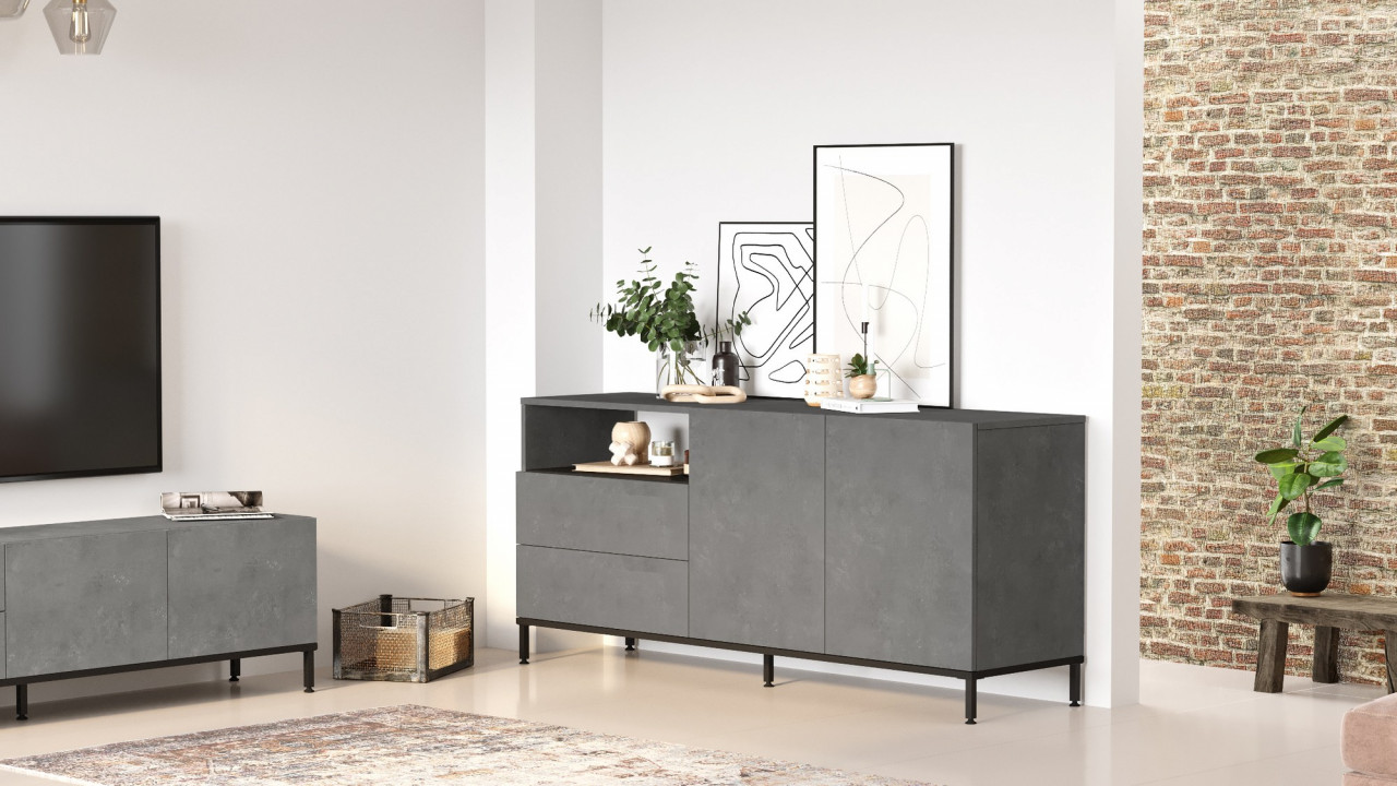 Poze Consola LV32-RL gri/negru L170,3 cm - H75,6 cm